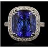 Image 1 : 14KT White Gold 17.22ct GIA Cert Tanzanite and Diamond Ring