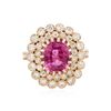 Image 1 : 14KT Rose Gold 2.87ct Pink Sapphire and Diamond Ring