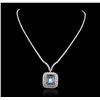 Image 1 : 18KT White Gold 16.60ct GIA Certified Aquamarine and Diamond Pendant With Chain