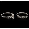 Image 2 : 1.45ctw Diamond Wedding Ring Set - Platinum