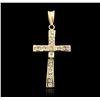 Image 1 : 14KT Yellow Gold 2.00ctw Diamond Cross Pendant