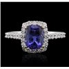 Image 1 : 14KT White Gold 1.71ct Tanzanite and Diamond Ring