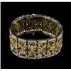 Image 1 : GIA Cert 27.39ctw Fancy Color Diamond Bracelet - 18KT Two-Tone Gold