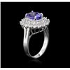 Image 3 : 14KT White Gold 2.37ct Tanzanite and Diamond Ring