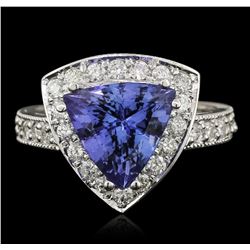 14KT White Gold 2.20ct Tanzanite and Diamond Ring