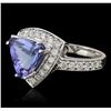 Image 2 : 14KT White Gold 2.20ct Tanzanite and Diamond Ring