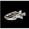 Image 3 : 14KT White Gold 0.64ctw Diamond Ring