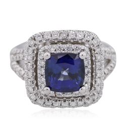 14KT White Gold 2.72ct Sapphire and Diamond Ring