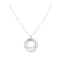 14KT Three-Tone Gold 1.38ctw Diamond Pendant With Chain