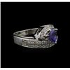 Image 2 : 0.89ct Tanzanite and Diamond Ring -14KT White Gold