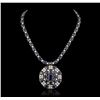 Image 2 : 14KT White Gold 85.76ctw Sapphire and Diamond Necklace
