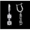 Image 2 : 14KT White Gold 1.19ctw Diamond Earrings
