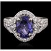 Image 1 : 18KT White Gold 2.60ct Tanzanite and Diamond Ring