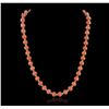 Image 2 : 14KT Rose Gold 40.42ctw Pink Coral and Diamond Necklace