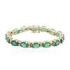 Image 1 : 14KT Yellow Gold 19.20ctw Emerald and Diamond Bracelet