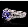 Image 2 : 18KT White Gold 2.81ct Tanzanite and Diamond Ring