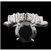 Image 1 : 14KT White Gold 0.50ctw Black Diamond Ring