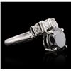 Image 2 : 14KT White Gold 0.50ctw Black Diamond Ring