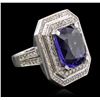 Image 2 : Platinum 15.86ct Tanzanite and Diamond Ring