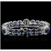 Image 2 : 14KT White Gold 27.50ctw Sapphire and Diamond Bracelet