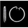Image 2 : 3.77ctw Diamond Hoop Earrings - 14KT White Gold
