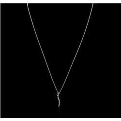 14KT White Gold 0.30ctw Diamond Pendant With Chain