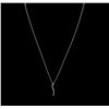 Image 1 : 14KT White Gold 0.30ctw Diamond Pendant With Chain