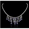 Image 1 : 14KT White Gold 8.12ctw Tanzanite and Diamond Necklace