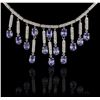 Image 2 : 14KT White Gold 8.12ctw Tanzanite and Diamond Necklace