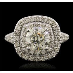 14KT White Gold EGL Certified 2.45ctw Round Brilliant Cut Diamond Ring