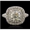 Image 1 : 14KT White Gold EGL Certified 2.45ctw Round Brilliant Cut Diamond Ring