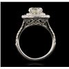Image 3 : 14KT White Gold EGL Certified 2.45ctw Round Brilliant Cut Diamond Ring