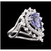 Image 2 : 14KT White Gold 2.65ct Tanzanite and Diamond Ring