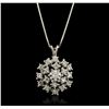 Image 1 : 14KT White Gold 0.35ctw Diamond Pendant With Chain