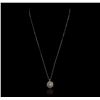 Image 2 : 14KT White Gold 0.35ctw Diamond Pendant With Chain