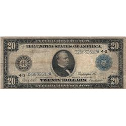 1914 $20 Twenty Dollars Large Size FRN Federal Reserve Note