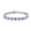 Image 1 : 14KT White Gold 19.14ctw Tanzanite and Diamond Bracelet