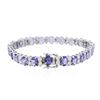 Image 2 : 14KT White Gold 19.14ctw Tanzanite and Diamond Bracelet