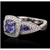 Image 2 : 18KT White Gold 2.56ctw Tanzanite and Diamond Ring