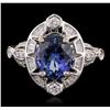 Image 1 : 18KT White Gold 3.60ct Tanzanite and Diamond Ring