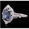 Image 2 : 18KT White Gold 3.60ct Tanzanite and Diamond Ring