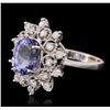 Image 2 : 14KT White Gold 3.57ct Tanzanite and Diamond Ring