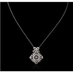 14KT White Gold 1.05ctw Diamond Pendant With Chain