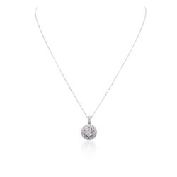 14KT White Gold 0.91ctw Diamond Pendant With Chain