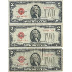 1928 $2 Currency Lot of 3