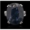 Image 1 : 18KT White Gold 25.99ct Sapphire and Diamond Ring