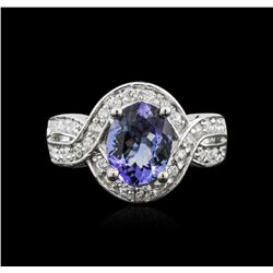 14KT White Gold 2.13ct Tanzanite and Diamond Ring