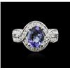 Image 1 : 14KT White Gold 2.13ct Tanzanite and Diamond Ring