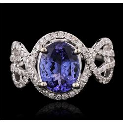 14KT White Gold 2.73ct Tanzanite and Diamond Ring