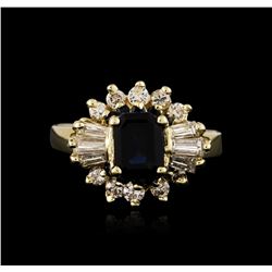 14KT Yellow Gold 2.00ctw Sapphire and Diamond Ring